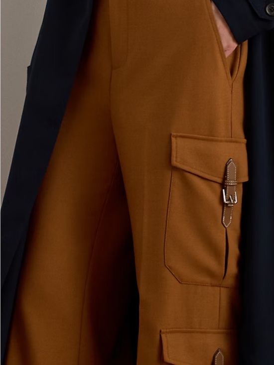 Lauren Ralph Lauren Wool-Blend Serge Wide Leg Cargo Pant BNWT - Picture 4 of 7